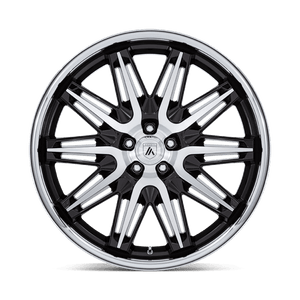 Asanti Black AB047 IMPERATOR Gloss Black Machined W/ Ss Lip 22x10.5 +38 5x112mm 66.6mm - Wheelwiz
