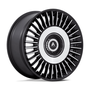 Asanti Black AB040 TIARA Satin Black Bright Mach Face 22x10.5 +18 Custom 72.6mm - Wheelwiz