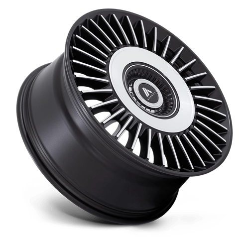 Asanti Black AB040 TIARA Satin Black Bright Mach Face 22x9 +38 5x108|5x114.3mm 72.6mm - Wheelwiz