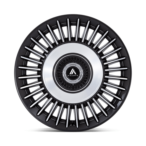 Asanti Black AB040 TIARA Satin Black Bright Mach Face 22x9 +27 5x112|5x120mm 74.1mm - Wheelwiz