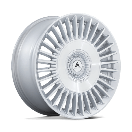 Asanti Black AB040 TIARA Gloss Silver Bright Mach Face 20x9 +15 Custom 72.6mm - Wheelwiz