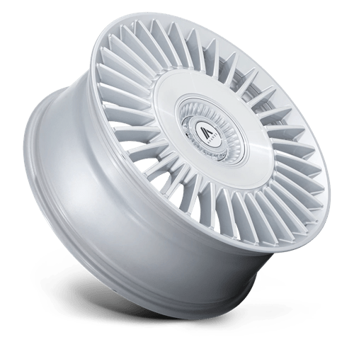 Asanti Black AB040 TIARA Gloss Silver Bright Mach Face 20x9 +15 Custom 72.6mm - Wheelwiz
