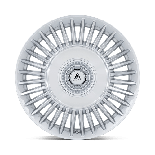 Asanti Black AB040 TIARA Gloss Silver Bright Mach Face 20x9 +45 5x108|5x112mm 72.6mm - Wheelwiz