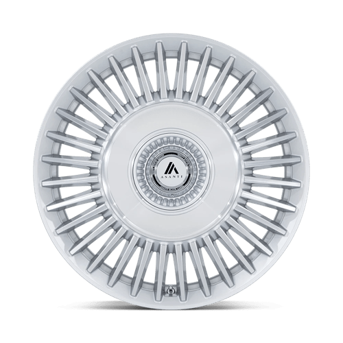 Asanti Black AB040 TIARA Gloss Silver Bright Mach Face 22x10.5 +38 5x112|5x120mm 74.1mm - Wheelwiz
