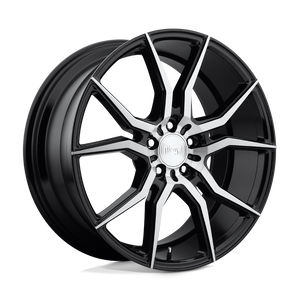 Niche M166 ASCARI Gloss Black Brushed 19x8.5 +42 5x112mm 66.6mm - WheelWiz