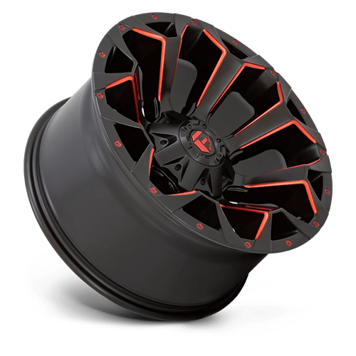 Fuel Offroad D787 ASSAULT Matte Black Red Milled 18x9 +19 6x135|6x139.7mm 106.1mm - Wheelwiz