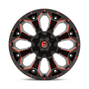 Fuel Offroad D787 ASSAULT Matte Black Red Milled 17x8.5 +14 6x120mm 66.9mm - Wheelwiz