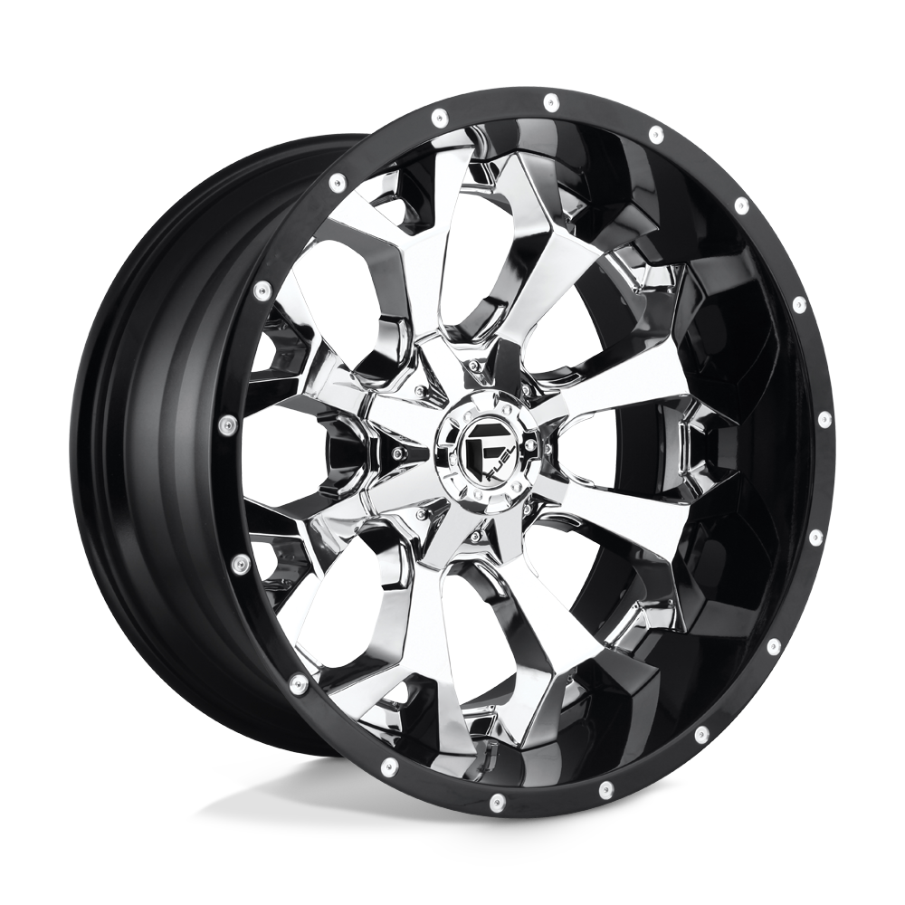 Fuel Offroad D246 ASSAULT Chrome Plated Gloss Black Lip 22x14 -70 6x135|6x139.7mm 106.1mm - 2 PIECE - WheelWiz