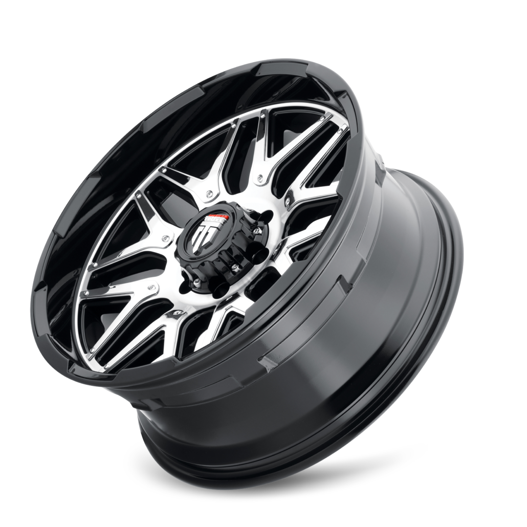 American Truxx GRIND Gloss black machined 20x9 -12 8x180mm 125.2mm - WheelWiz