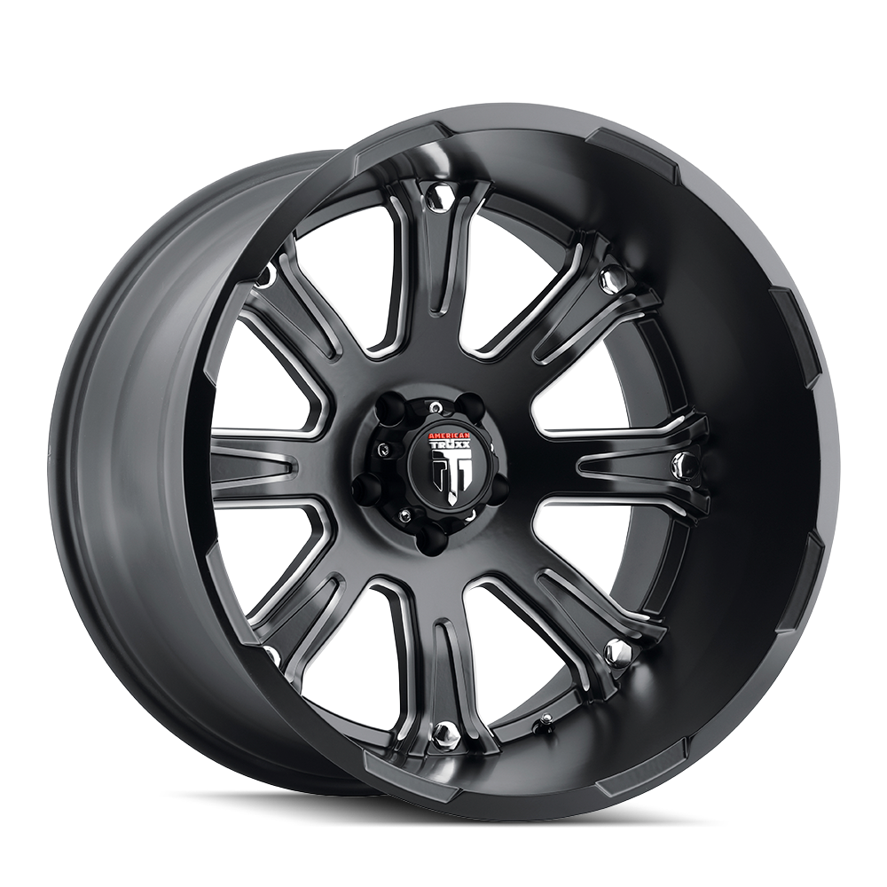 American Truxx BOMB Satin black milled 20x12 -44 8x165.1mm 125.2mm - WheelWiz