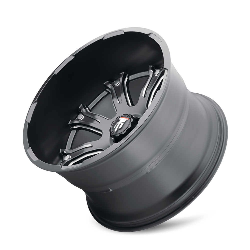 American Truxx BOMB Satin black milled 20x12 -44 8x180mm 125.2mm - WheelWiz