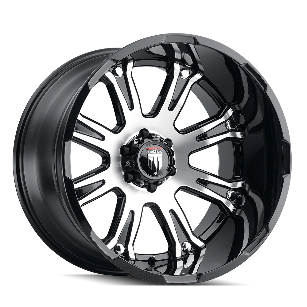 American Truxx BOMB Gloss black machined 20x12 -44 6x135mm 87.1mm - Wheelwiz