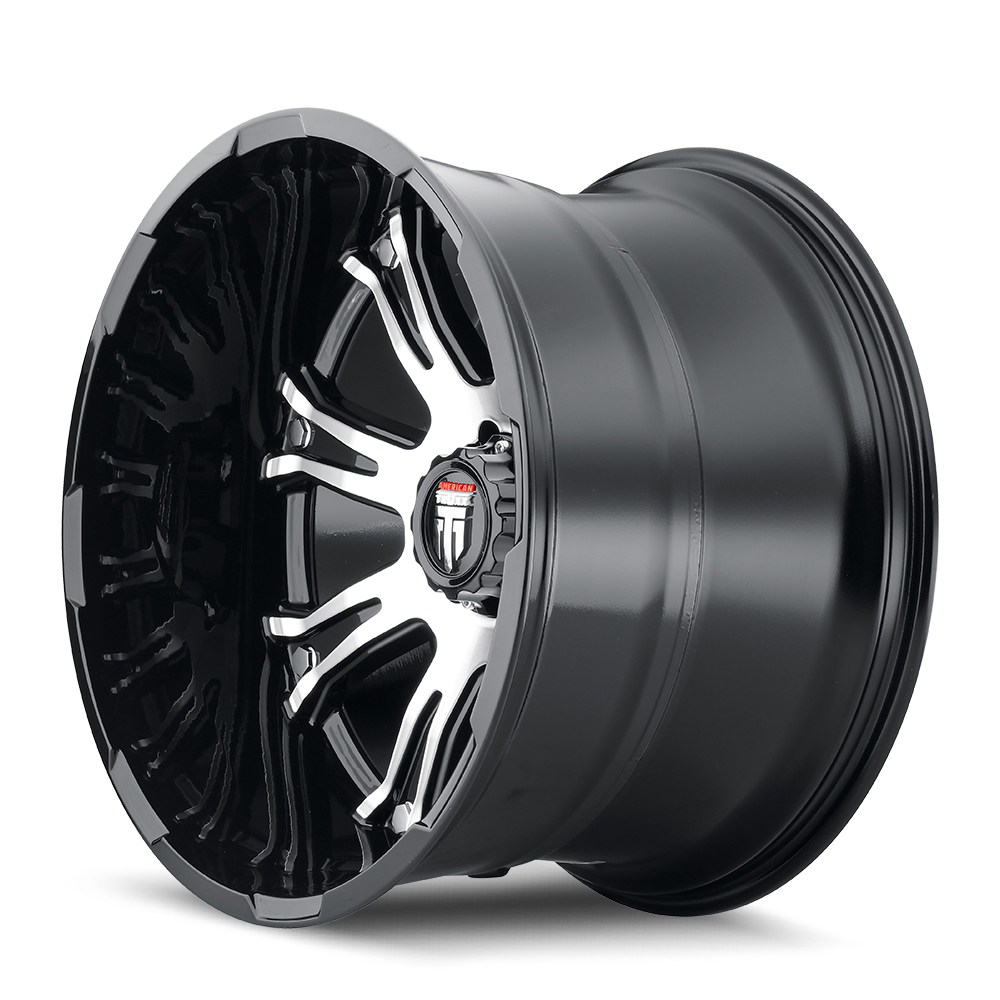 American Truxx BOMB Gloss black machined 22x14 -76 6x139.7mm 106.1mm - Wheelwiz
