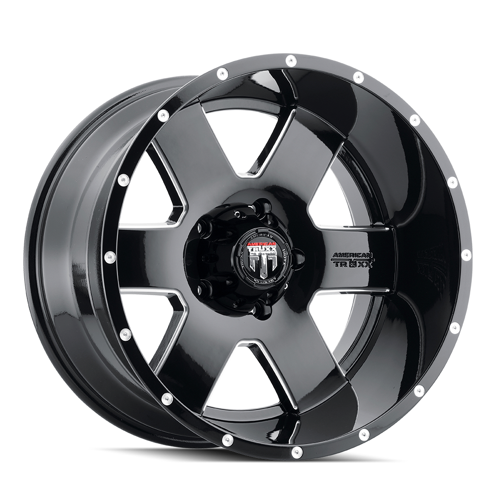 American Truxx ARMOR Gloss black milled 20x9 +12 5x150mm 110.3mm - Wheelwiz