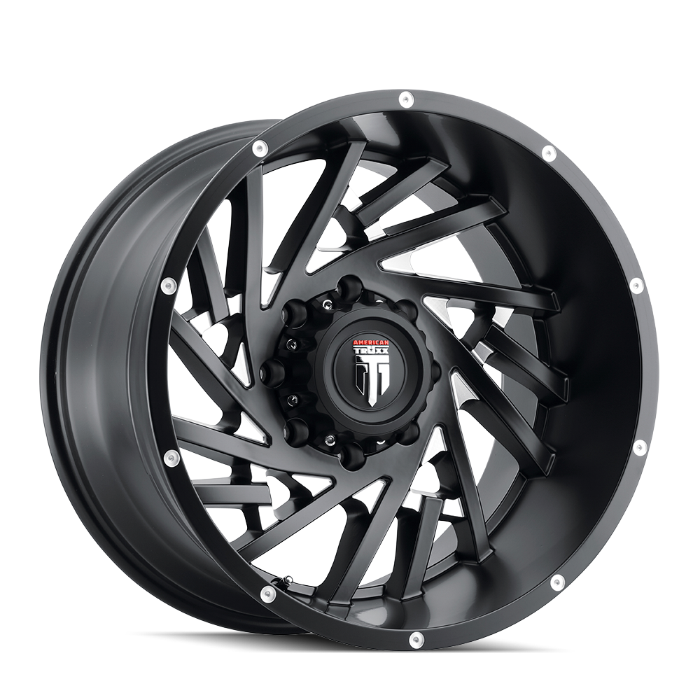 American Truxx WEB Satin black milled 20x10 -24 8x165.1mm 125.2mm - WheelWiz
