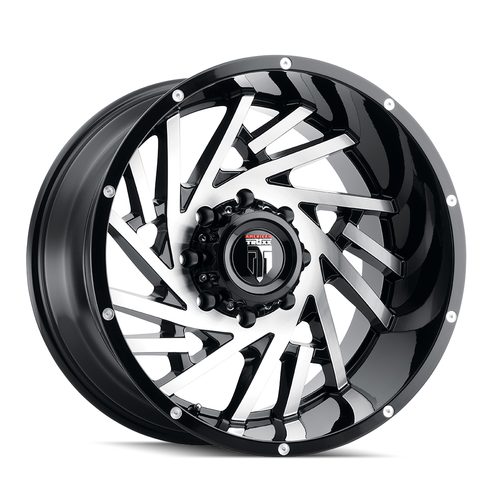 American Truxx WEB Gloss black machined 20x10 -24 5x127mm 78.1mm - Wheelwiz