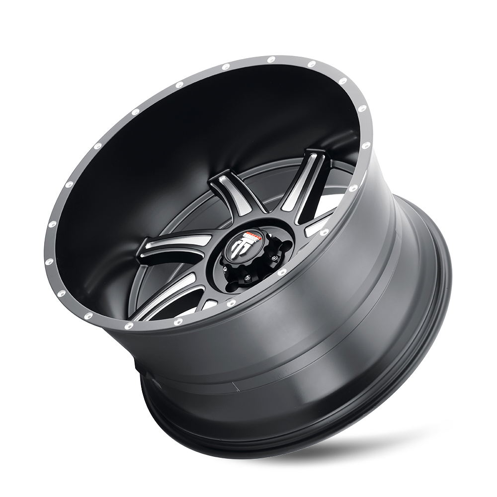American Truxx VORTEX Satin black milled 22x12 -44 5x127mm 78.1mm - WheelWiz