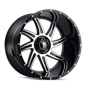 American Truxx VORTEX Gloss black machined 24x14 -76 5x127mm 78.1mm - Wheelwiz