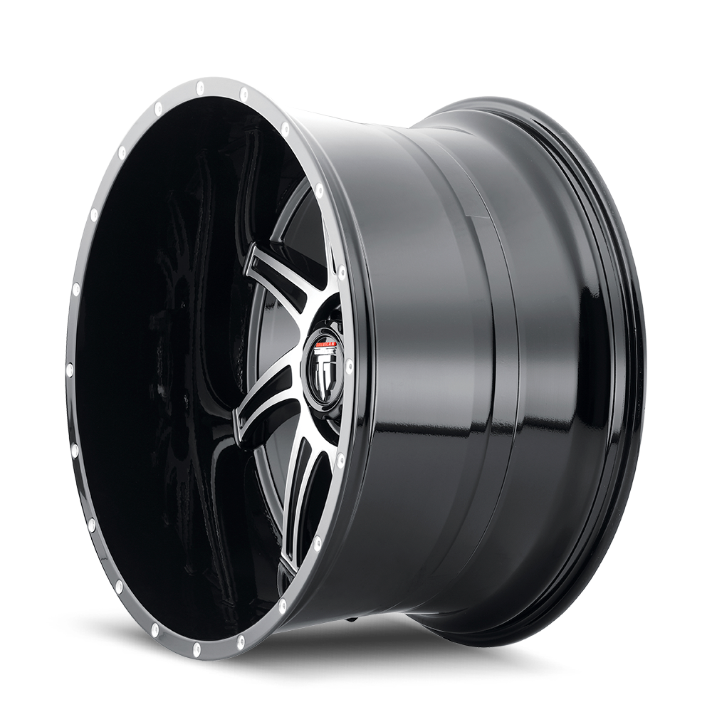 American Truxx VORTEX Gloss black machined 24x14 -76 8x180mm 125.2mm