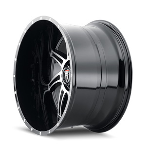 American Truxx VORTEX Gloss black machined 24x14 -76 5x127mm 78.1mm - Wheelwiz