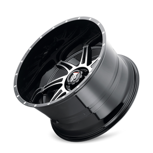 American Truxx VORTEX Gloss black machined 24x14 -76 5x127mm 78.1mm - Wheelwiz