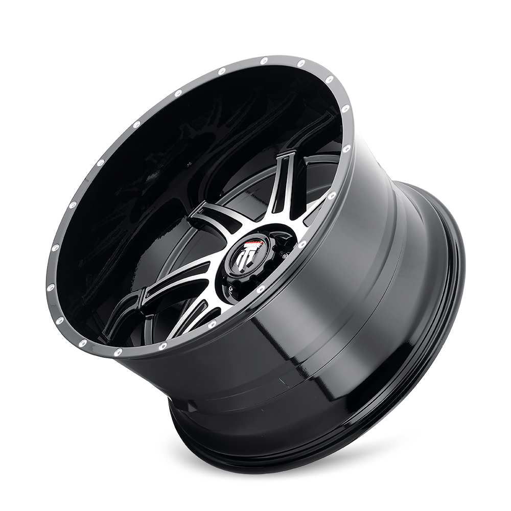 American Truxx VORTEX Gloss black machined 24x14 -76 5x139.7mm 87.1mm - Wheelwiz