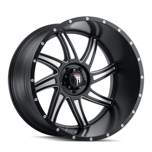 American Truxx VORTEX Satin black milled 22x12 -44 5x150mm 110.3mm - Wheelwiz