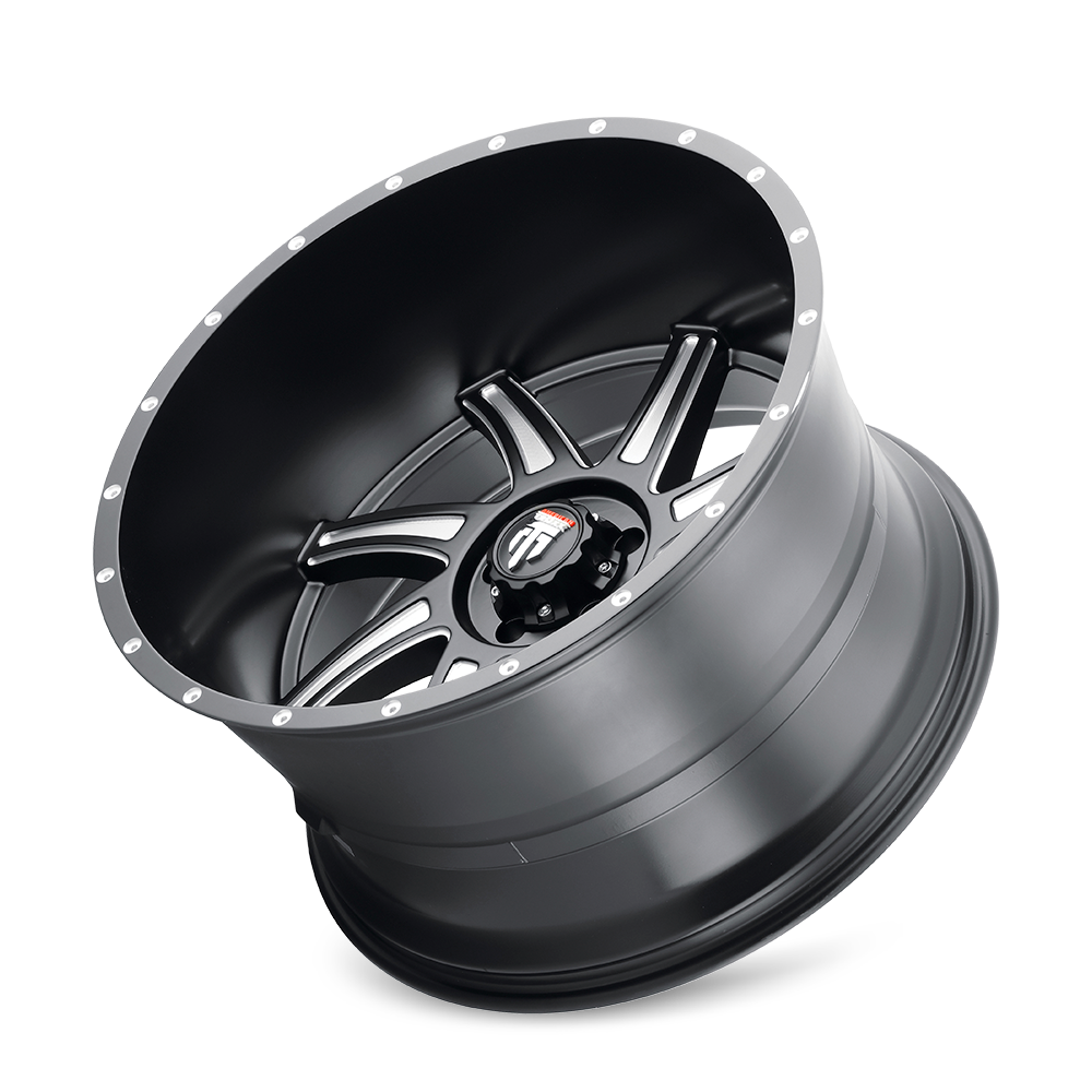 American Truxx VORTEX Satin black milled 24x14 -76 8x165.1mm 125.2mm - Wheelwiz