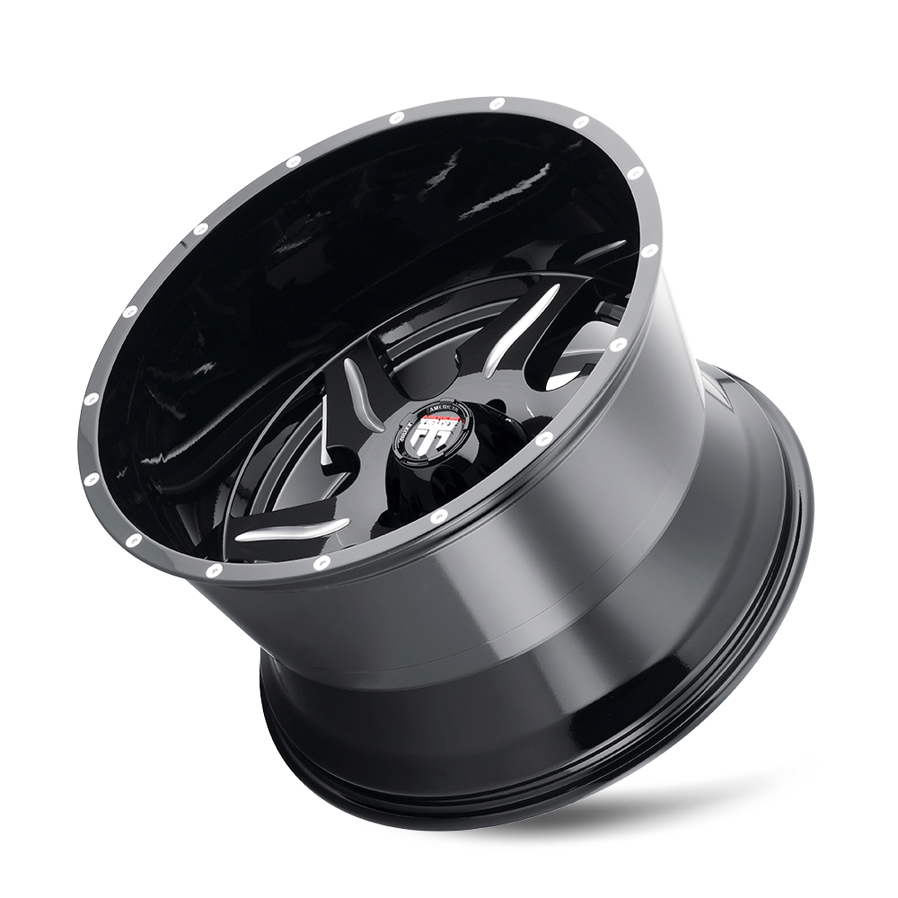 American Truxx NINJA Gloss black milled 20x12 -44 6x135mm 87.1mm - WheelWiz
