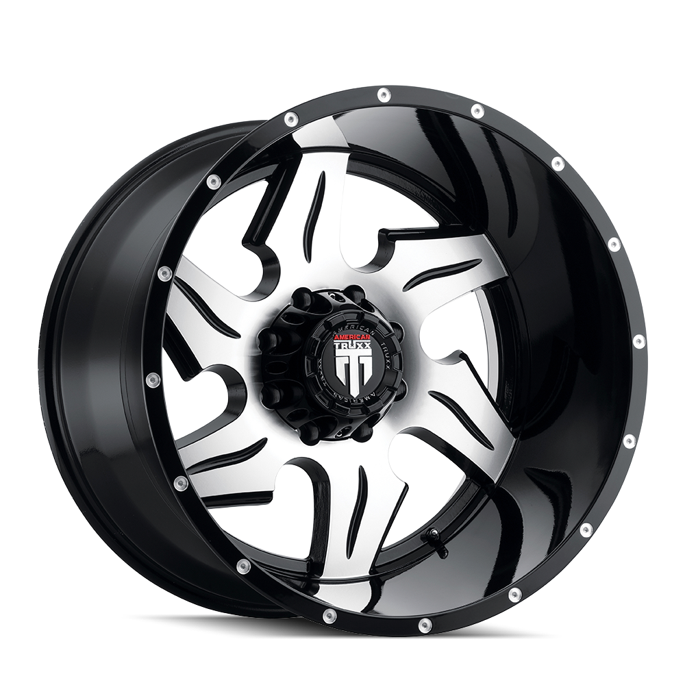 American Truxx NINJA Gloss black milled 20x12 -44 8x170mm 125.2mm - Wheelwiz