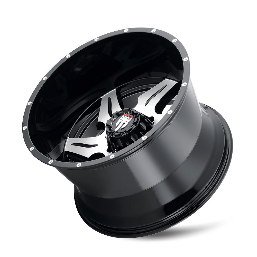 American Truxx NINJA Gloss black machined 22x14 -76 6x139.7mm 106.1mm - Wheelwiz