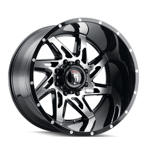 American Truxx SPYDER Gloss black machined 22x14 -76 5x139.7mm 87.1mm - WheelWiz