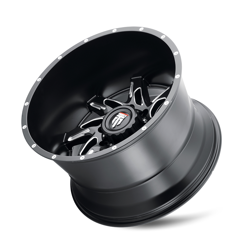 American Truxx SPYDER Satin black milled 20x10 -24 6x139.7mm 106.1mm - WheelWiz