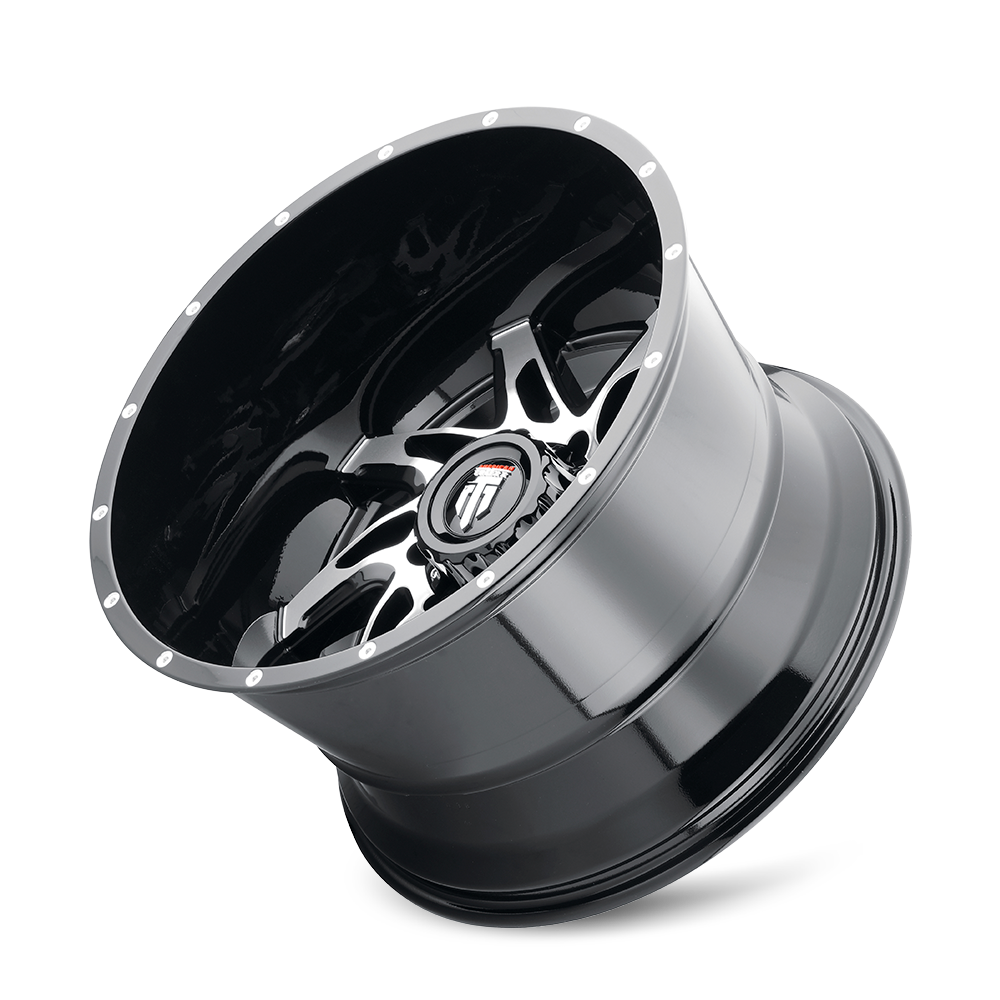 American Truxx SPYDER Gloss black machined 20x10 -24 8x180mm 125.2mm - Wheelwiz