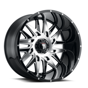 American Truxx DNA Gloss black machined 22x12 -44 6x135mm 87.1mm - WheelWiz