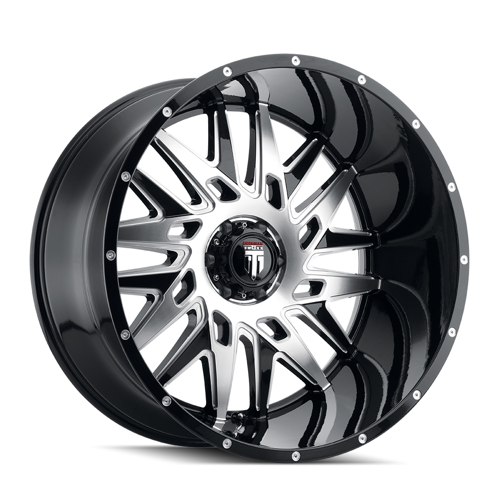 American Truxx DNA Gloss black machined 22x12 -44 8x170mm 125.2mm