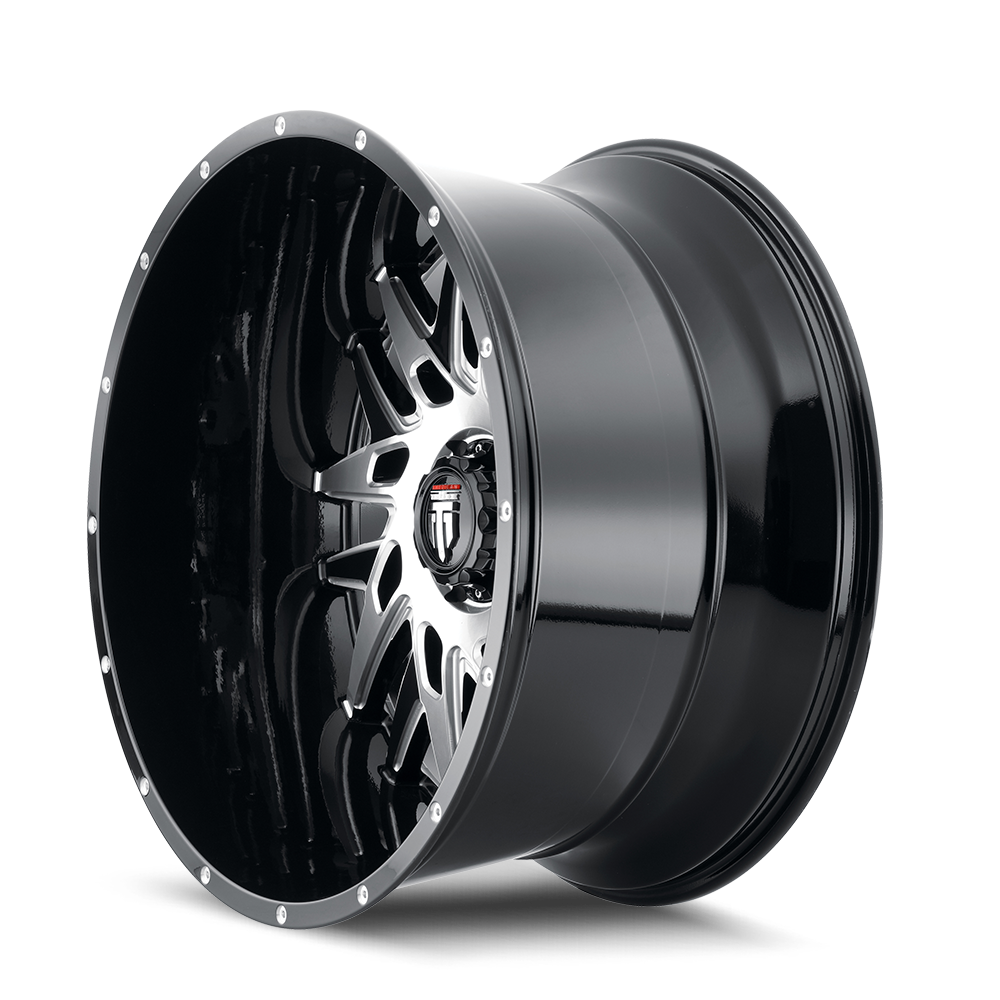 American Truxx DNA Gloss black machined 24x14 -76 8x180mm 125.2mm