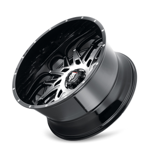 American Truxx DNA Gloss black machined 22x12 -44 6x135mm 87.1mm - WheelWiz