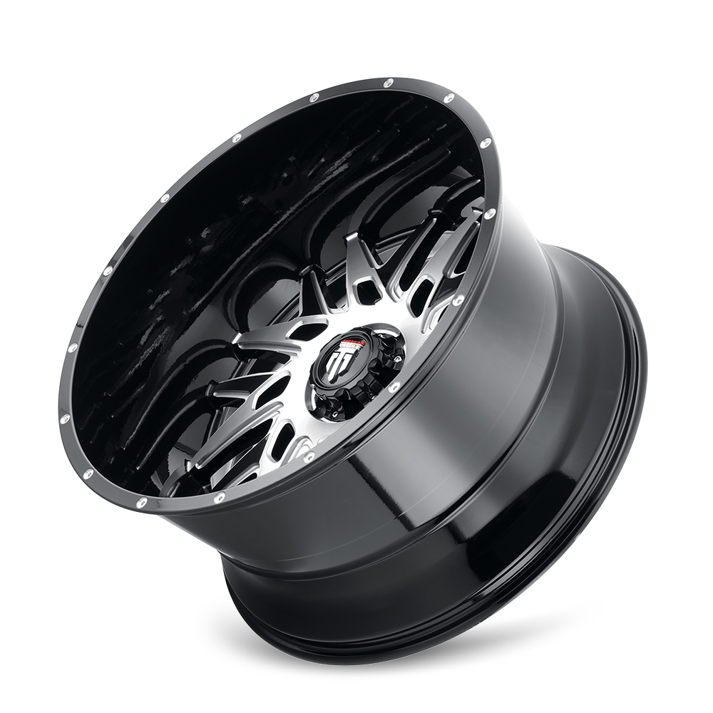 American Truxx DNA Gloss black machined 22x12 -44 5x127mm 78.1mm