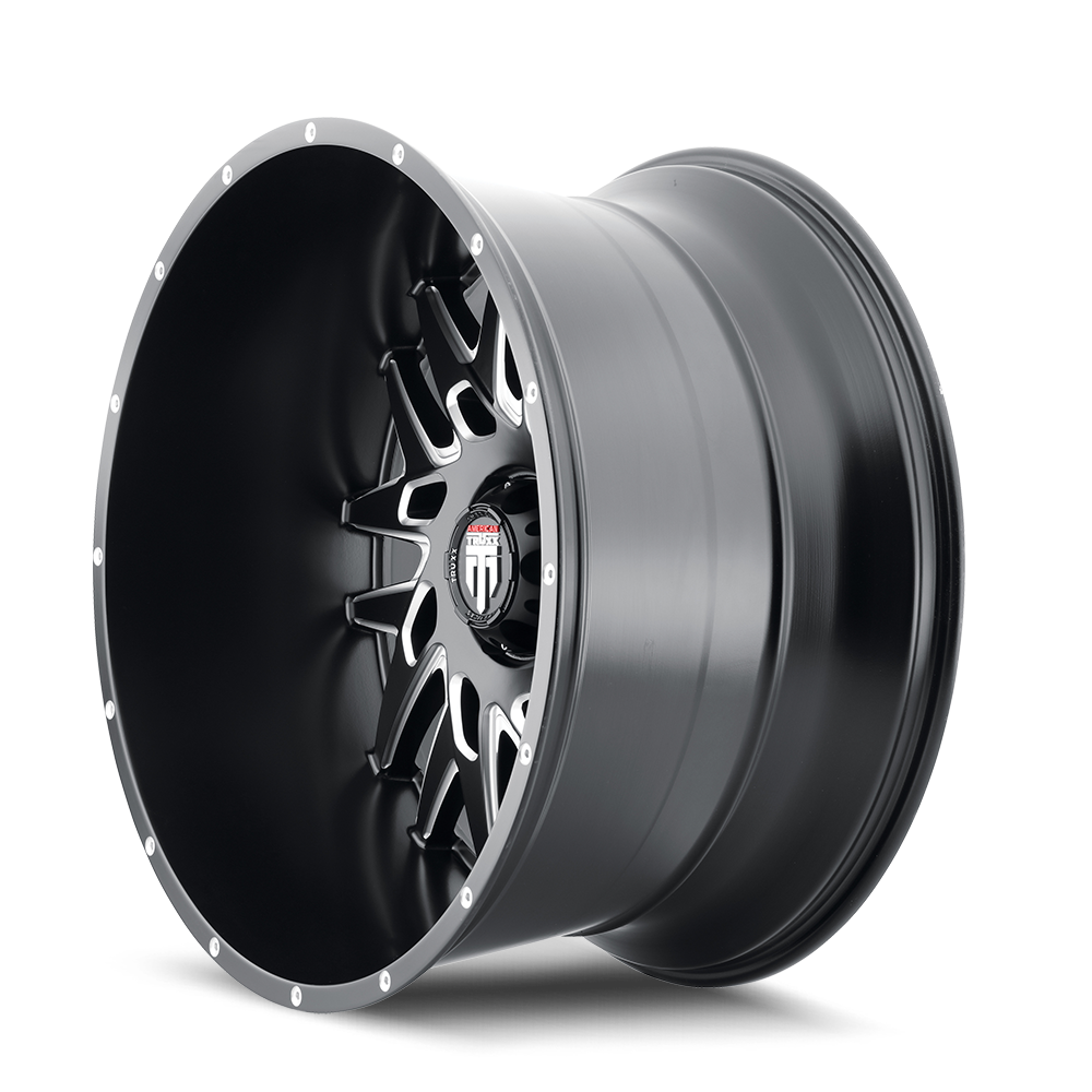 American Truxx DNA Satin black milled 22x12 -44 6x135mm 87.1mm