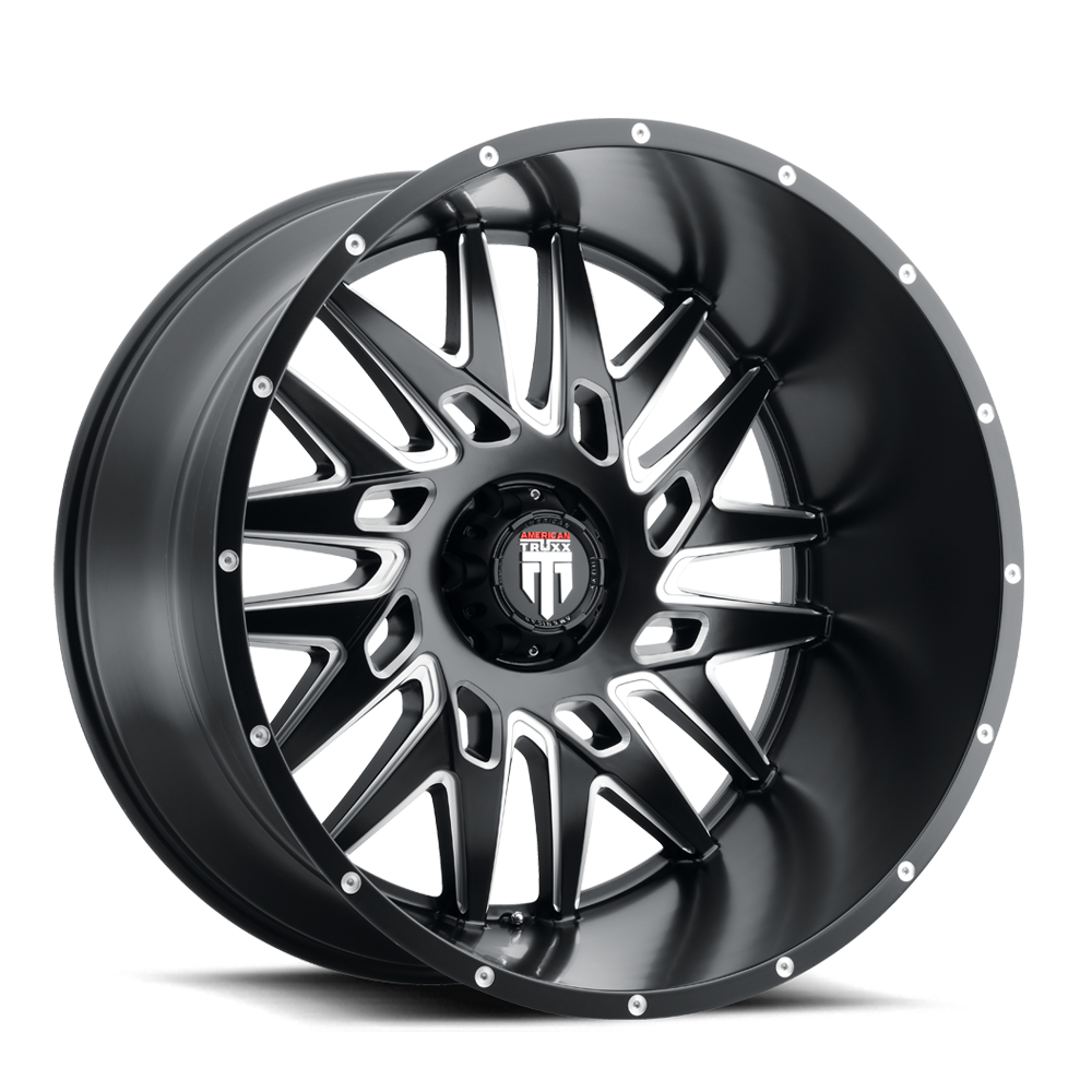 American Truxx DNA Satin black milled 22x12 -44 5x139.7mm 87.1mm - WheelWiz