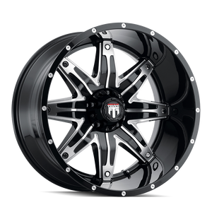 American Truxx LONESTAR Gloss black machined 20x10 -24 6x139.7mm 106.1mm - WheelWiz