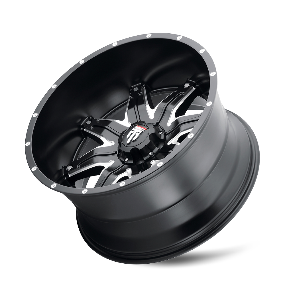 American Truxx LONESTAR Satin black milled 22x12 -44 5x150mm 110.3mm - Wheelwiz