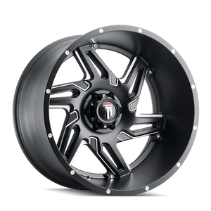 American Truxx SPURS Satin black milled 22x12 -44 6x135mm 87.1mm - Wheelwiz