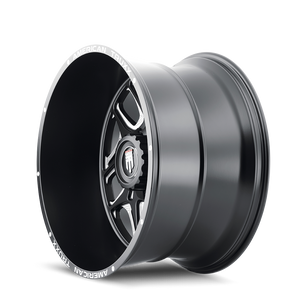 American Truxx SWEEP Satin black milled 22x12 -44 8x180mm 125.2mm - Wheelwiz