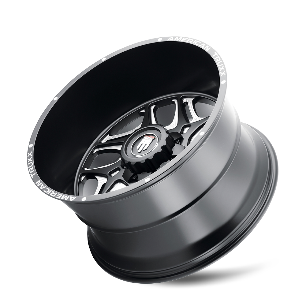 American Truxx SWEEP Satin black milled 24x14 -76 6x139.7mm 106.1mm - Wheelwiz