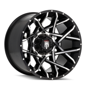 American Truxx GRIDLOCK Gloss black machined 20x12 -44 8x180mm 124.2mm