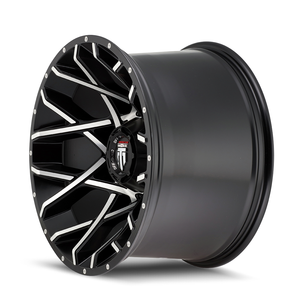 American Truxx GRIDLOCK Gloss black machined 20x12 -44 8x170mm 125.2mm - Wheelwiz