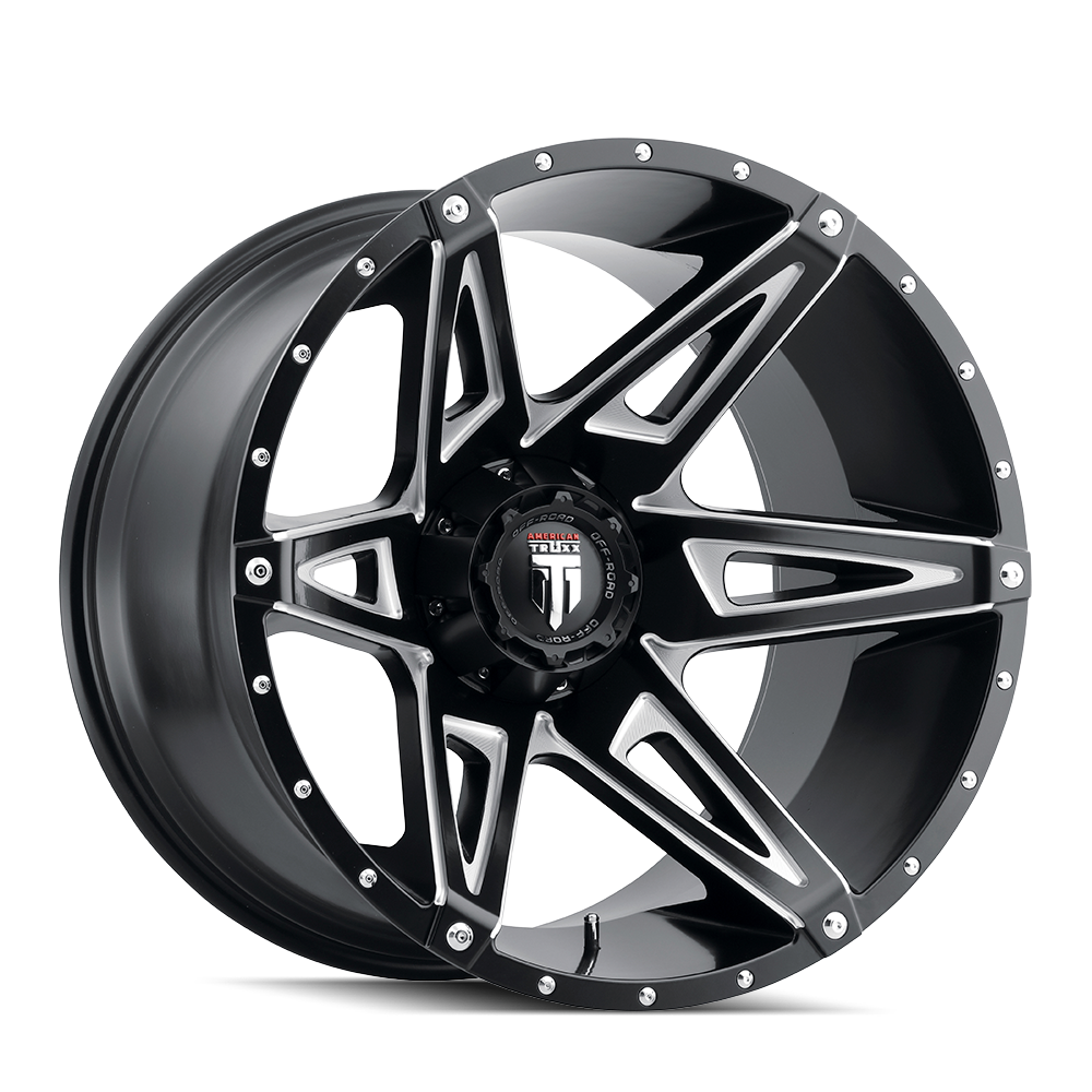 American Truxx KUTZ Gloss black milled 20x9 -12 5x127|5x139.7mm 78.1mm - WheelWiz