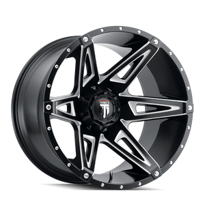 American Truxx KUTZ Gloss black milled 18x9 -12 8x180mm 124.2mm - WheelWiz